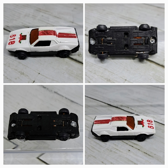 Vtg Redbird Stripes 618 Motif White 2.5"l Diecast Toy Race Car - Picture 3 of 7